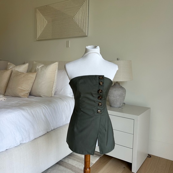 C/MEO Collective Olive Strapless Top - Picture 1 of 2
